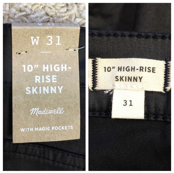 NWT! Madewell 10" High-Rise Skinny Jeans: Coated - Picture 8 of 8